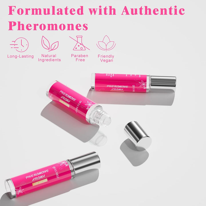 Pheromone Perfume for Women,Fragrance Pheromone Cologne Attract Men, Long Lasting Women'S Perfume, Roller Ball Design, Portable and Fruity