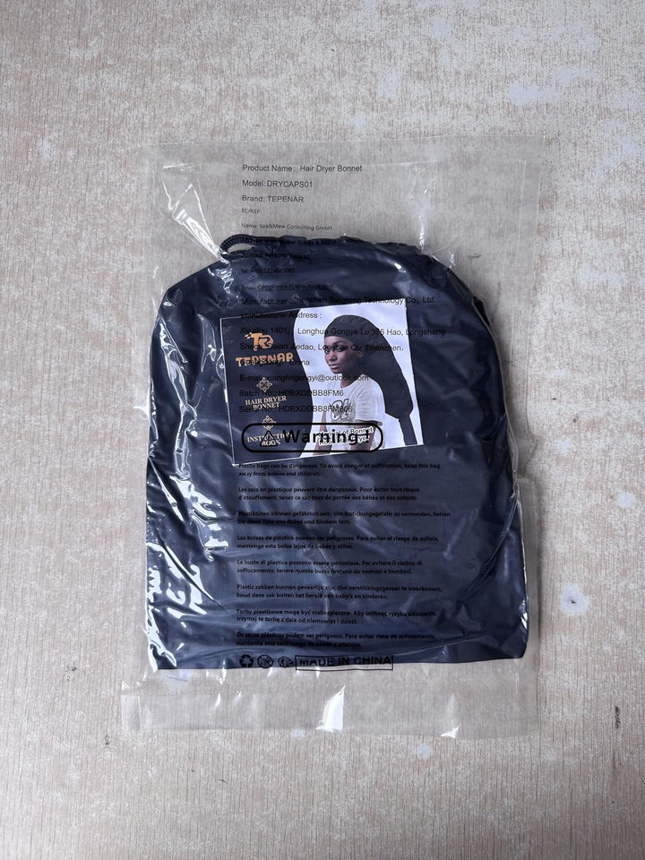 Hair Dryer Bonnet Attachment: Upgraded Extra Large Hooded Dryer Adjustable Hair Dryer Caps - Easy to Use for Natural Curly Textured Hair Care Styling Fast Drying - Black