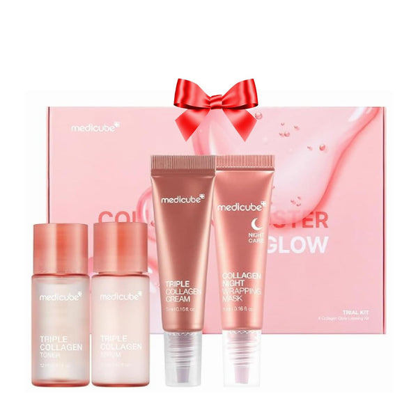 Glass Skin Collagen Trial Kit | Korean Skincare Set and Kit | Gifts for Women | 4-Step Skincare Set for Glowy Skin | Travel Size