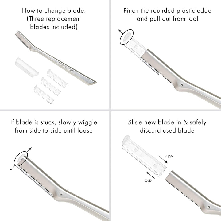 Facial Razor Replacement Blades, 4 Count (Pack of 1)