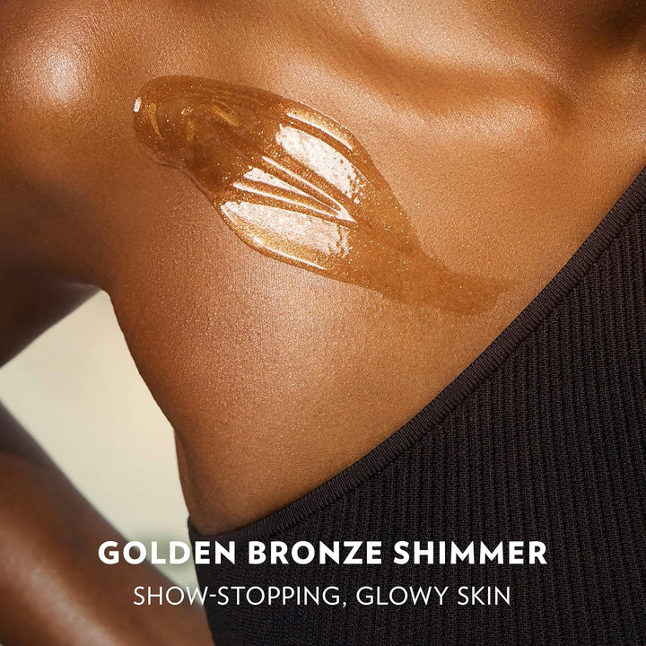 Glazed and Glisten Golden Hour Body Gel Oil Glow Vanilla Cocoa Shimmering with Ultra-Hydrating Lipids and 100% Pure Cocoa Butter, 6.8 Oz