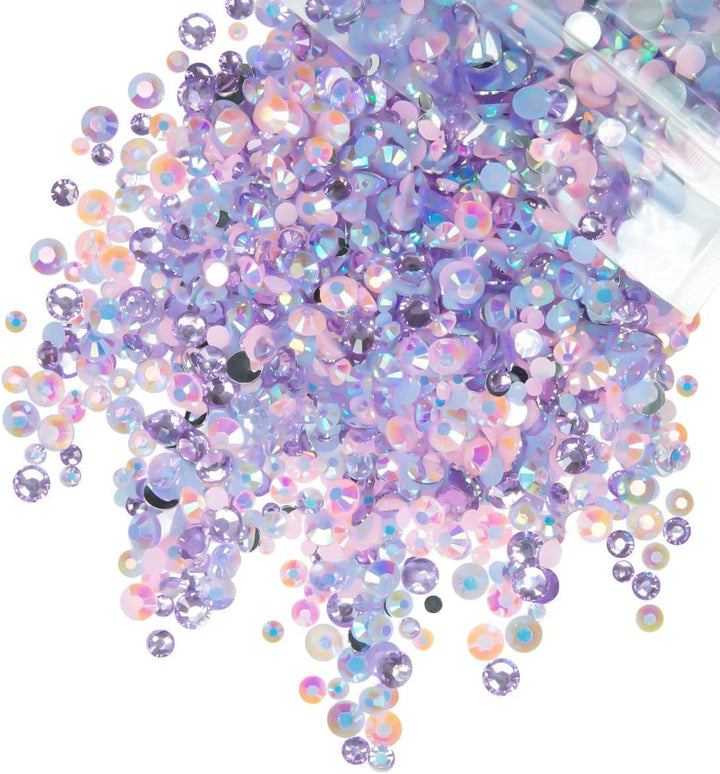 51G White Half Pearls for Crafting 4Mm 5Mm 6Mm 8Mm 10Mm Mix Sizes Pure White Flatback round Beads Charms for Nails Face Eyes Makeup Tumblers Bottles DIY Crafts Bedazzling Clothes Shoes Phones