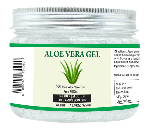 Aloe Vera Gel | 100% Pure Natural Aloe Gel | for Moisturizing Face Skin & Hair Care,Durable Moisturizing Hydrating Soothing | Non-Sticky (11.46 Oz)