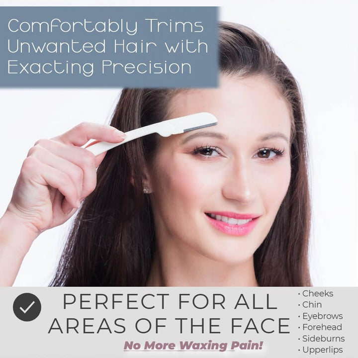 Dermaplaning Razor (9 Count) – Face Razors for Women for Peach Fuzz, Eyebrow Shaping & Gentle Exfoliation – at Home Facial Shaver for Smooth Skin & Flawless Makeup Prep