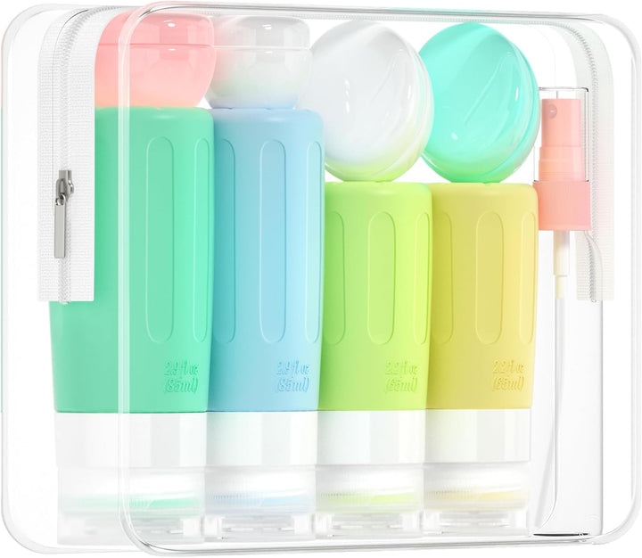 16 Pack Travel Bottles Set for Toiletries, TSA Approved Travel Containers Leak Proof Silicone Squeezable Travel Accessories 2Oz 3Oz for Shampoo Conditioner Lotion Body Wash (BPA Free)