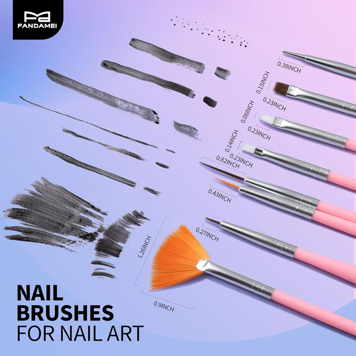 Nail Art Tools, Nail Brush, 15 PCS Nail Art Brushes, 5 PCS Nail Dotting Tool, Nail Stand, Nail Holder for Painting Nails, Press on Nail Stand, Nail Tools, Nail Design Tools