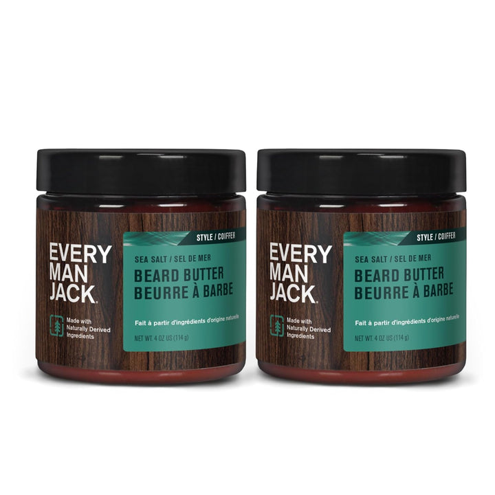 Beard Butter- Subtle Sandalwood Fragrance - Hydrates and Styles Dry, Unruly Beards While Relieving Itch - Naturally Derived with Shea Butter and Coconut Oil - 4-Ounce (2 Pack)