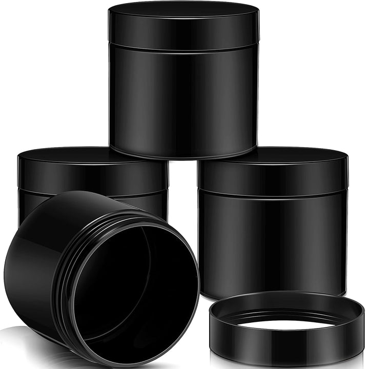 4 Pieces round Wide-Mouth Leak Proof Plastic Container Jars with Lids for Travel Storage Makeup Beauty Products Face Creams Oils Salves Ointments DIY Making(1 Ounce,White)