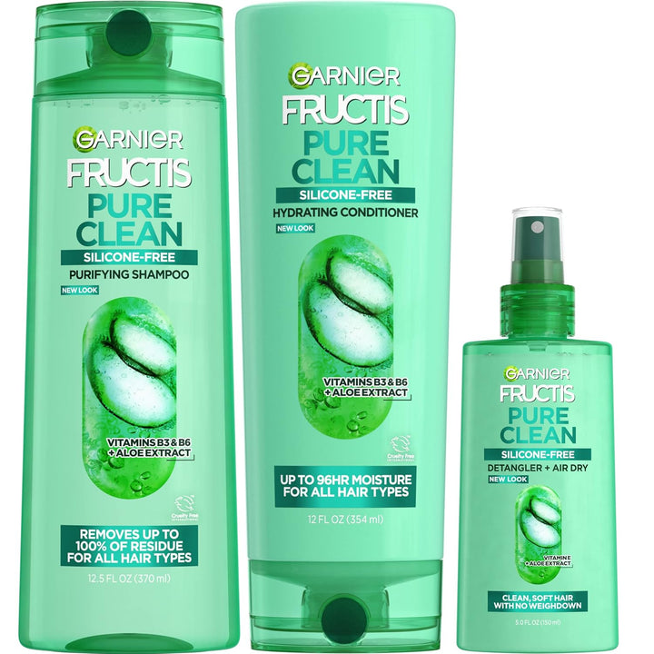 Fructis Pure Clean Detangler + Air Dry Spray, 5.0 Fl Oz, 2 Count (Packaging May Vary)