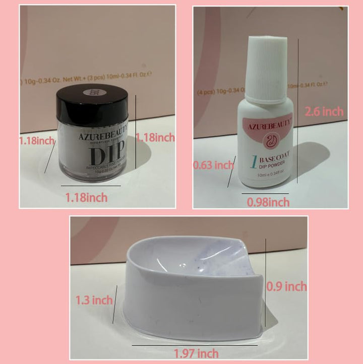 Dip Powder Nail Kit,4 Colors Nude Pink Glitter Hues,Starter Set for French Nails & All Seasons,Includes Base Coat, Top Coat, Activator & DIY Salon Liquids