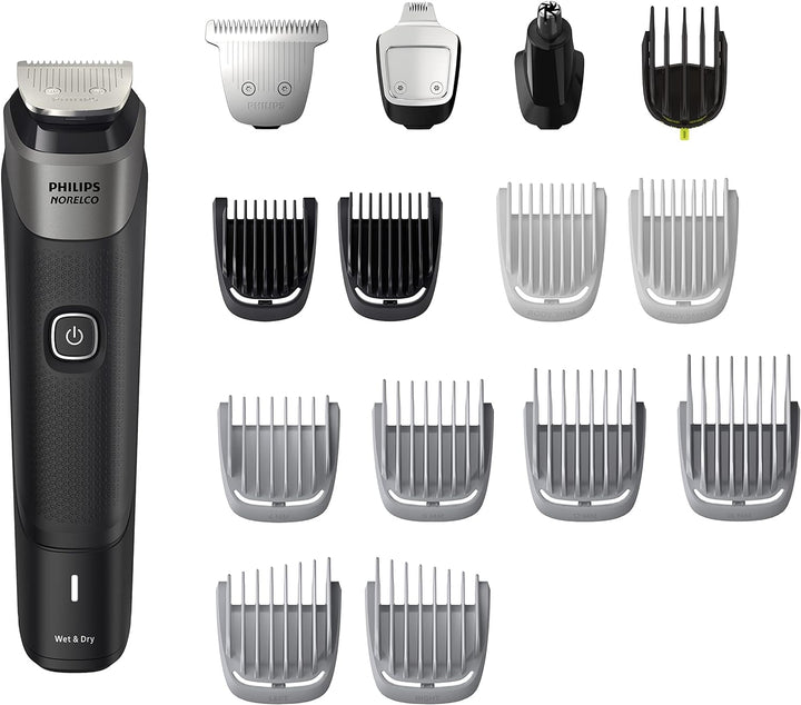 Multigroom Series 5000 18 Piece, Beard Face, Hair, Body and Intimate Hair Trimmer for Men - NO BLADE OIL MG5910/49