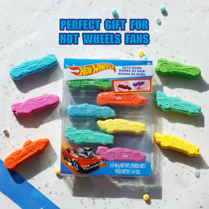 Hot Wheels 6 Piece Bath Bombs for Kids, Bubble Gum Scented, Bath Toys for Kids, Ages 3+, by