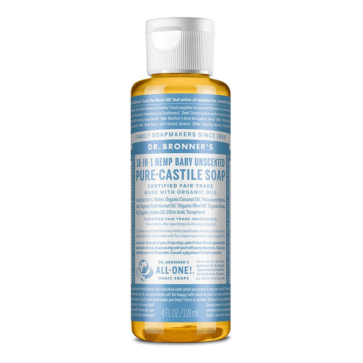Pure-Castile Magic Liquid Soap - Made with Regenerative Organic Certified Oils - 18-In-1 Uses for Face, Body, Hand Gentle on Baby & Sensitive Skin Body Wash Unscented,32Oz