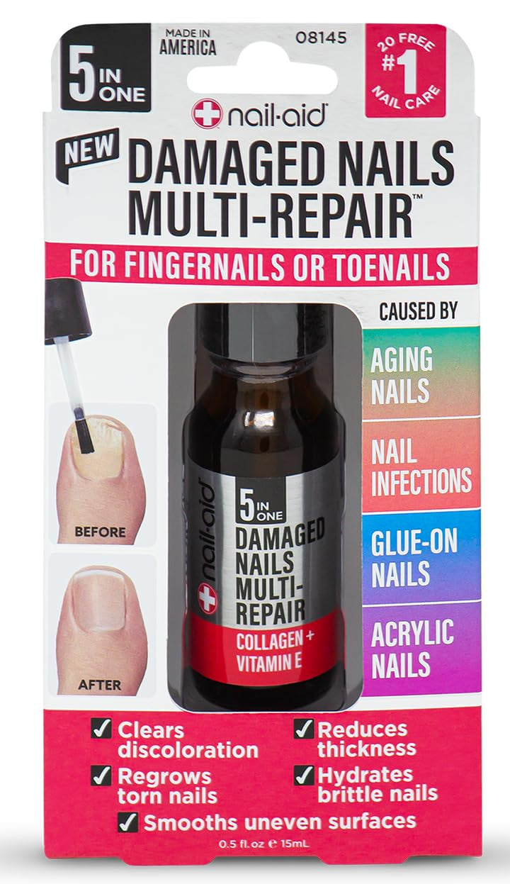 - 5-In-1 Damaged Nails Multi-Repair for Fingernails or Toenails