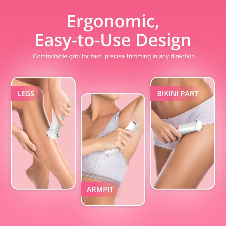 Clio  Electric Bikini Trimmer - Travel-Friendly Hair Shaver for Smooth, Dual Blade for Close Shave, Use Wet or Dry - Battery-Powered + Trimming Guide Included