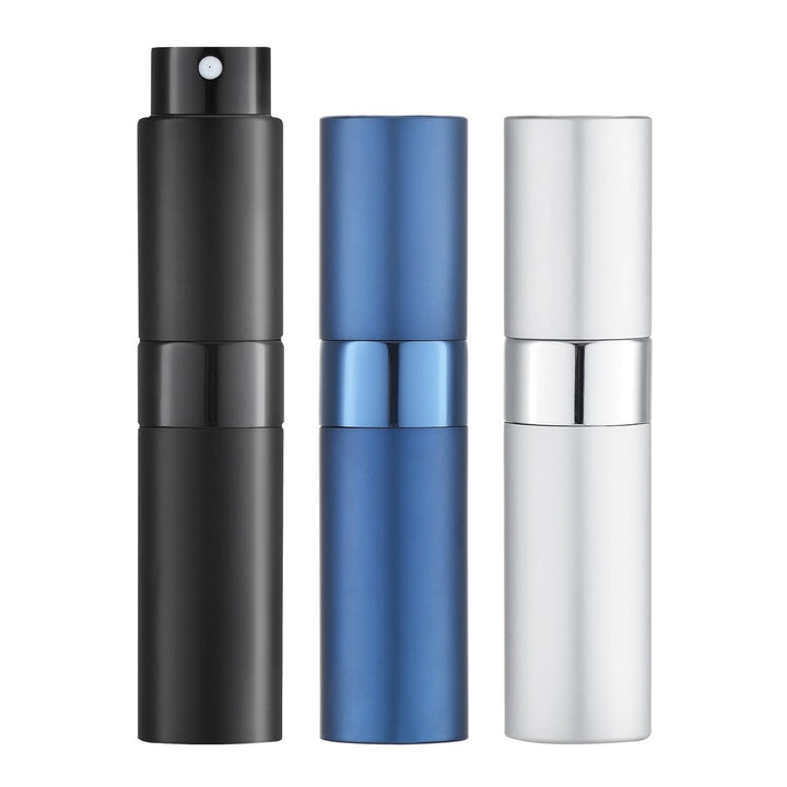 8ML Atomizer Perfume Spray Bottle for Travel (3 PCS) Empty Cologne Dispenser, Portable Sprayer (Black)