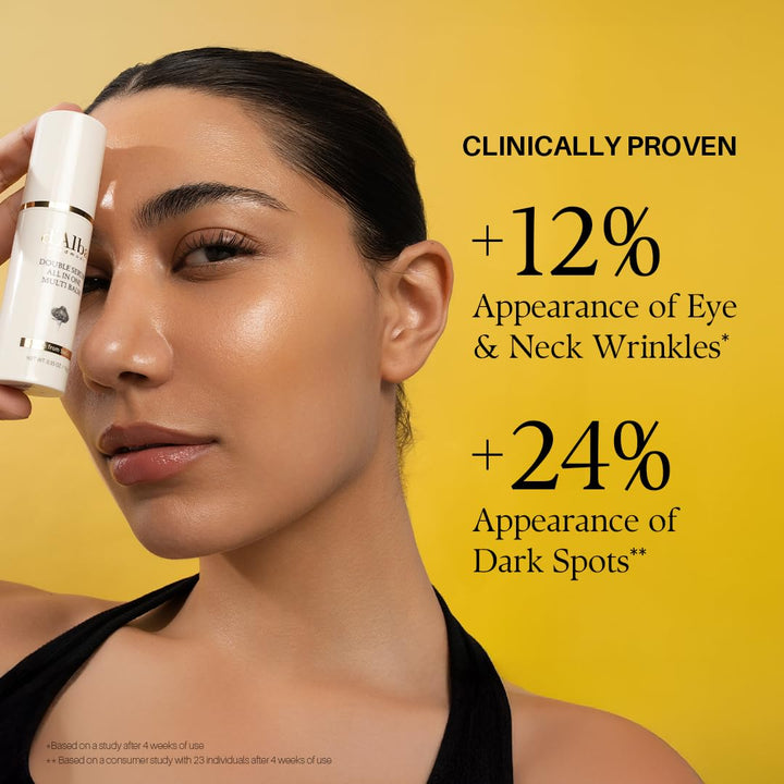 Italian White Truffle Double Serum All-In-One Multi Balm, Vegan Skincare with Vitamin C and Vegan Collagen, 3-In-1 anti Wrinkle, Eye Treatment, Dark Spot Remover