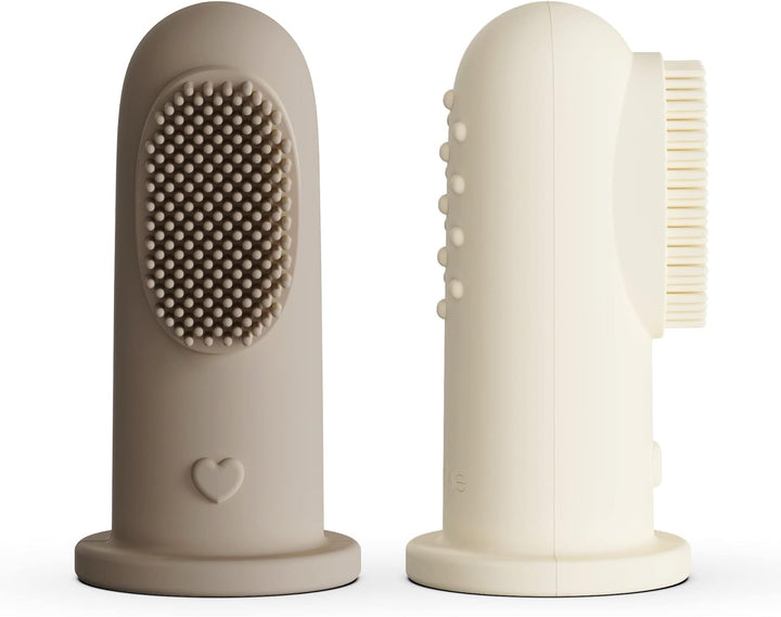 Baby Finger Toothbrush Tongue Oral Cleaner Kit for 3 Months +, 3 Pcs (Blush/Pale Mauve/Blush)