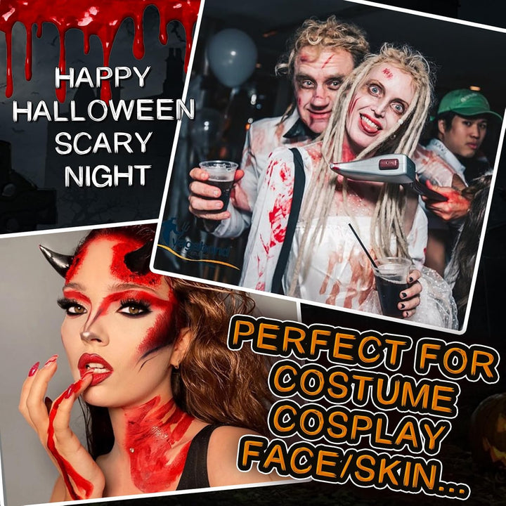 Halloween Fake Blood Spray, Washable Fake Blood Makeup, Halloween Realistic Fake Blood for Face Body Paint, Perfect for Vampire Makeup, Clown & Sfx & Cosplay & Zombie Make Up, 1 Pack