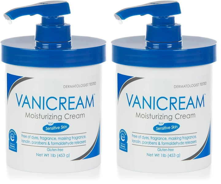 Moisturizing Skin Cream with Pump Dispenser - 16 Fl Oz (1 Lb) - Moisturizer Formulated without Common Irritants for Those with Sensitive Skin