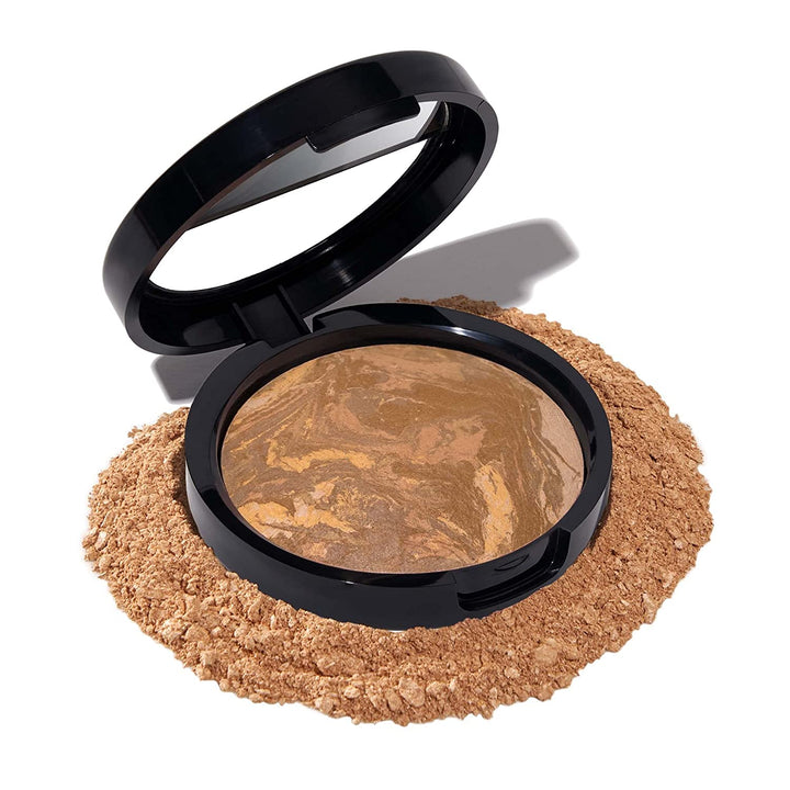 Award-Winning Baked Balance-N-Brighten Color Correcting Powder Foundation - Medium - Buildable Light to Medium Coverage - Demi-Matte Natural Finish