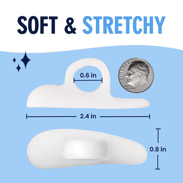 Hammer Toe Gels - 2 Pairs - Hammertoe Support Crest for Women & Men - Cushion & Temporary Splint for Toe Alignment, Crooked Toes, and Pain Relief - White - 1 Loop Design