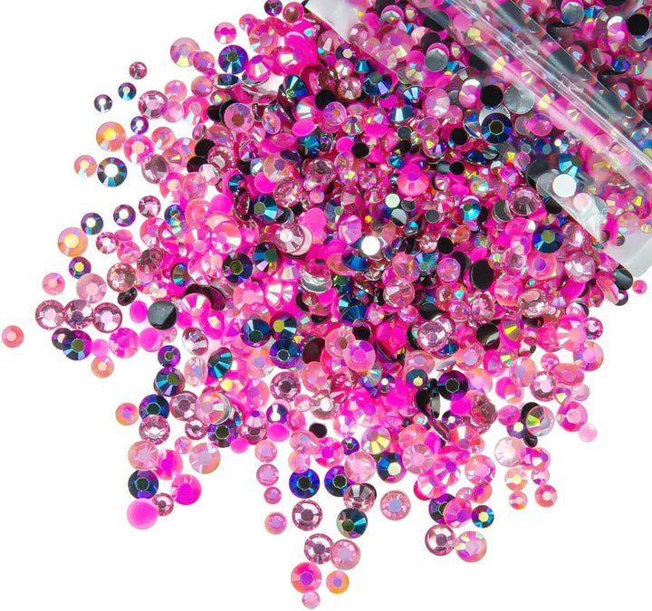 51G White Half Pearls for Crafting 4Mm 5Mm 6Mm 8Mm 10Mm Mix Sizes Pure White Flatback round Beads Charms for Nails Face Eyes Makeup Tumblers Bottles DIY Crafts Bedazzling Clothes Shoes Phones