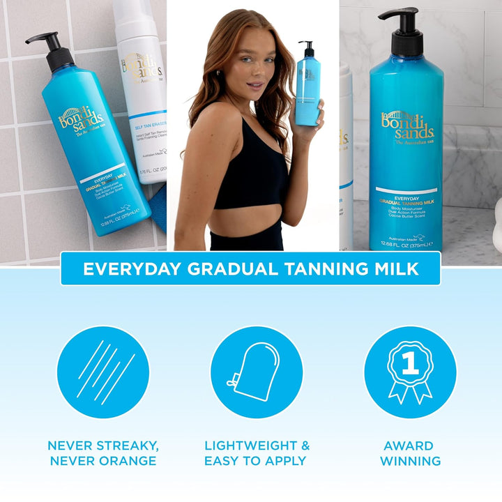 Everyday Gradual Tanning Milk | Long-Lasting, Tanning Body Moisturizer Enriched with Aloe Vera and Vitamin E for Glowing Skin