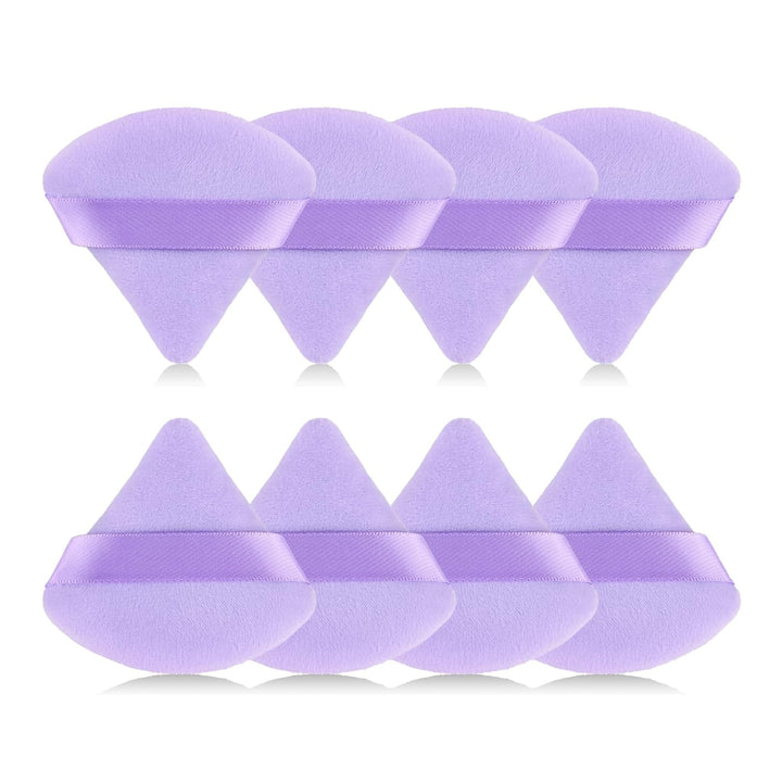8Pcs of Triangular Powder Puff Makeup Sponges, Made of Super-Soft Velvet, Designed for Contouring, Eye, and Corner, Beauty Blender Foundation Mixing Container.(Black)