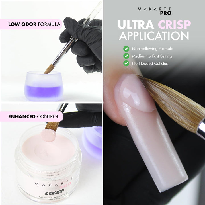 Low Odor, MMA Free Monomer, Non-Yellowing Professional Grade Formula, Beginner Nail Tech Friendly - Essential Acrylic Nail Supply for Nail Technicians (8 Fl Oz)