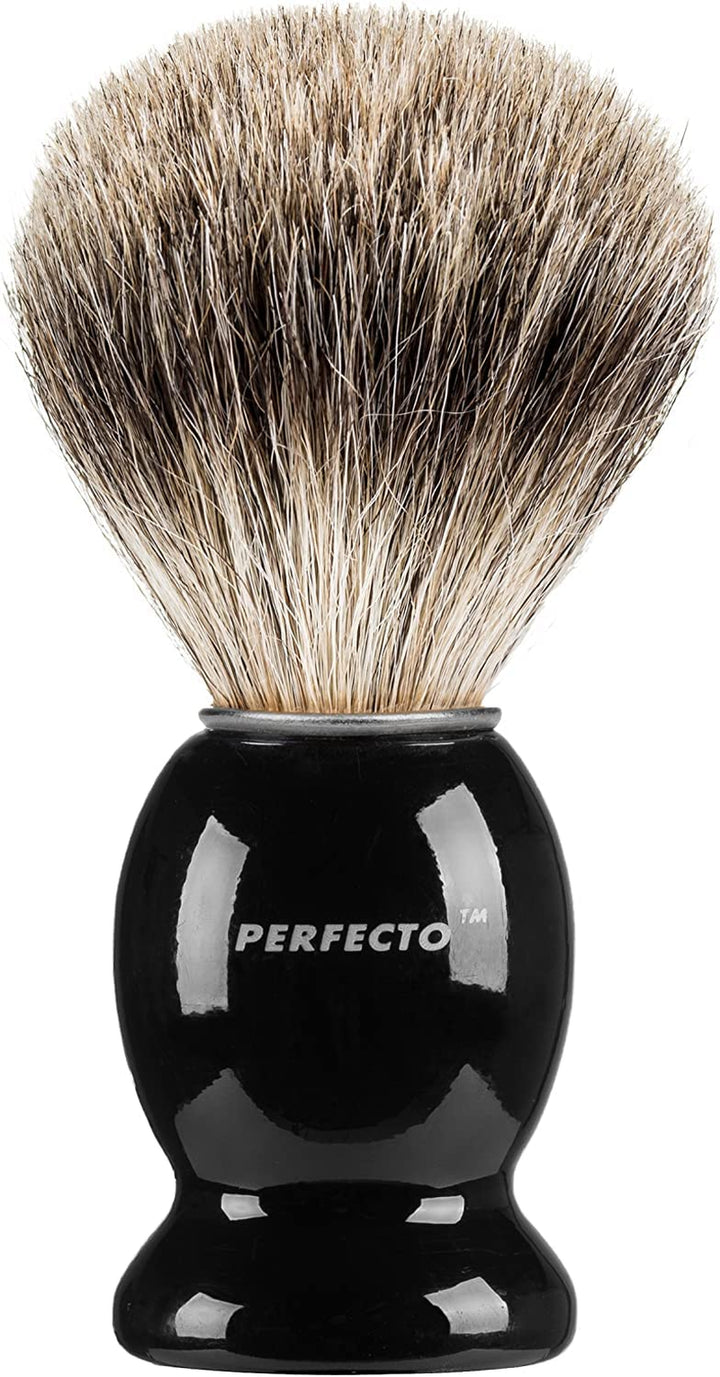 100% Pure Badger Shaving Brush-Black Handle- Engineered for the Best Shave of Your Life. For, Safety Razor, Double Edge Razor, Straight Razor or Shaving Razor, Its the Best Badger Brush.
