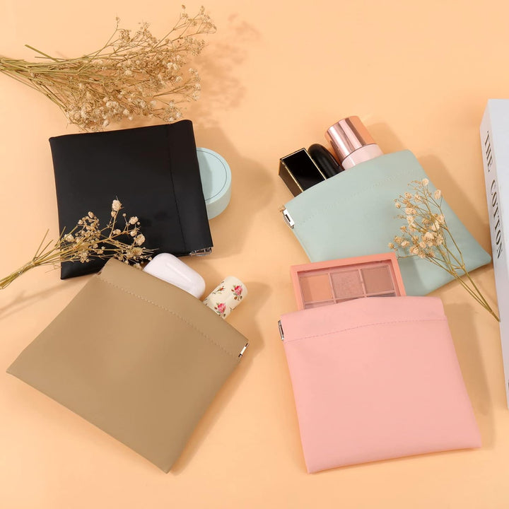 4 PCS Small Makeup Bag for Purse, Mini Portable Cosmetic Bags for Women, Coin Purse Lipstick Cosmetic Accessories Organizer, Small Travel Kit Storage Pouch