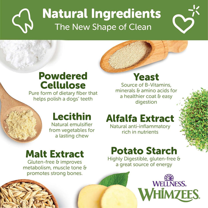 WHIMZEES  Brushzees Dog Dental Treats, Natural Chews, Extra Small Size Stick, (48 Count)