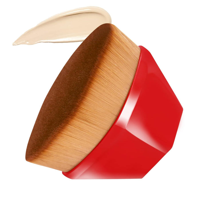 Foundation Makeup Brush Flat Top Kabuki Hexagon Face Blush Liquid Powder Foundation Brush for Blending Liquid, Cream or Flawless Powder Cosmetics with Bonus Protective Case (Black)