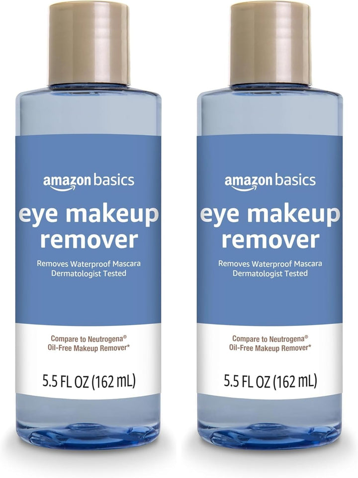 Amazon Brand - Solimo Eye Makeup Remover, Removes Waterproof Mascara, Dermatologist Tested, 5.5 Fluid Ounce