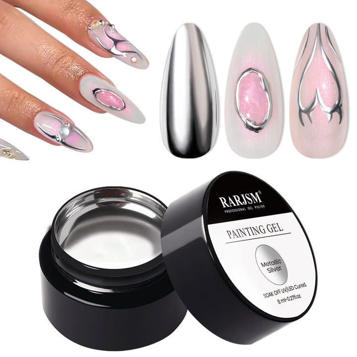 3D Sculpting Gel Clear Painting Gel Polish Nail Art Designs No Wipe Chrome Nail Powder Nails Charms Rhinestone Decoration Adhesive Glue Drawing Painted Sculpture Hard Gelpolish Curing Requires