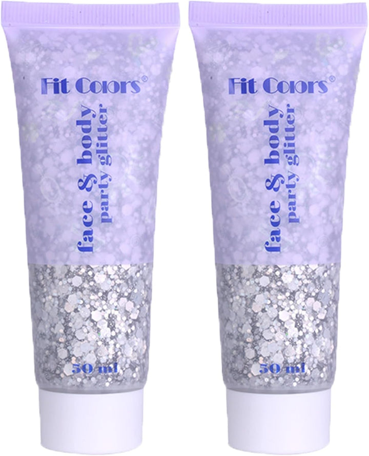 Body Glitter Face Glitter Gel: Singer Concerts Disco Festival Rave Accessories Face Glitter Makeup 150Ml Chunky Sequins Mermaid Face Body Hair Glitter Gel (White&Silver&Pink)