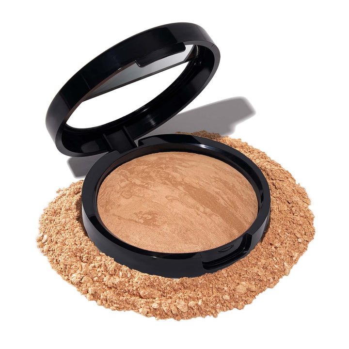 Award-Winning Baked Balance-N-Brighten Color Correcting Powder Foundation - Medium - Buildable Light to Medium Coverage - Demi-Matte Natural Finish
