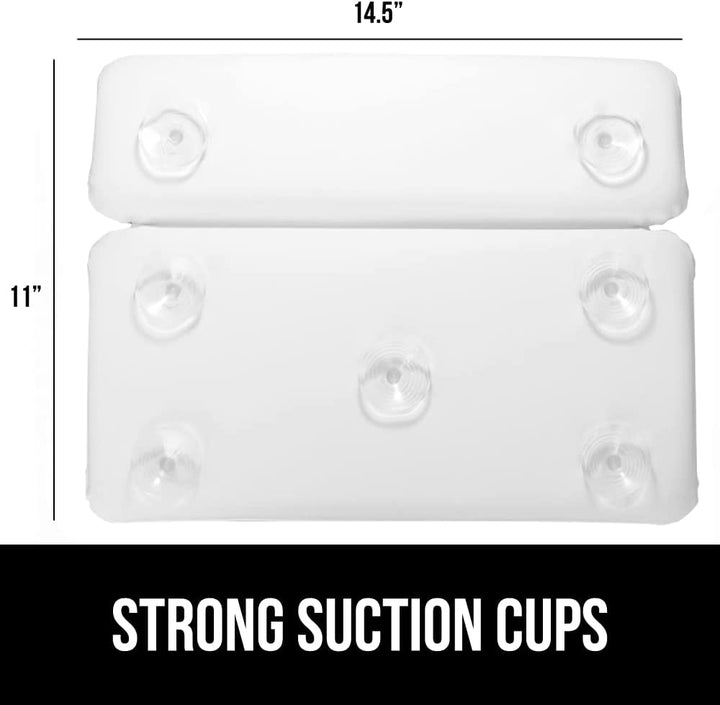 Bath Pillow for Tub, Improved Suction Cups, Luxury Bathtub Pillows, Headrest for Neck and Back Support, Relaxing Home Spa, Hot Tubs and Bathroom Essentials, Gifts for Women, 2 Panel White