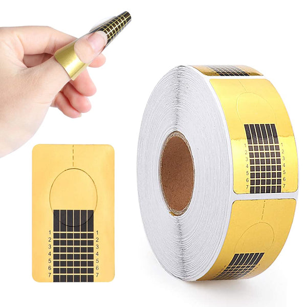 Nail Forms for Acrylic Nails, 500PCS Nail Forms for Polygel Nail Tips Guide, Nail Forms for Builder Gel, Nail Forms Roll for Salon Nail Former Stickers with Numbers Marked for Nail Art DIY