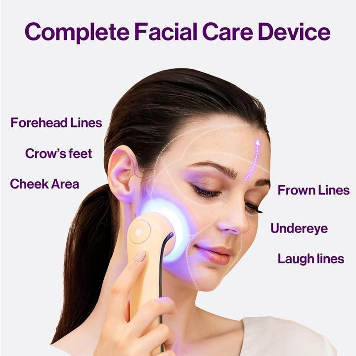Nova 4-In-1 Facial Wand: Red, Blue and Green Light Therapy, Galvanic Ion Cleansing, Ultrasonic Face Lift & Anti-Aging Device, Tightening, and Rejuvenation for Home Use