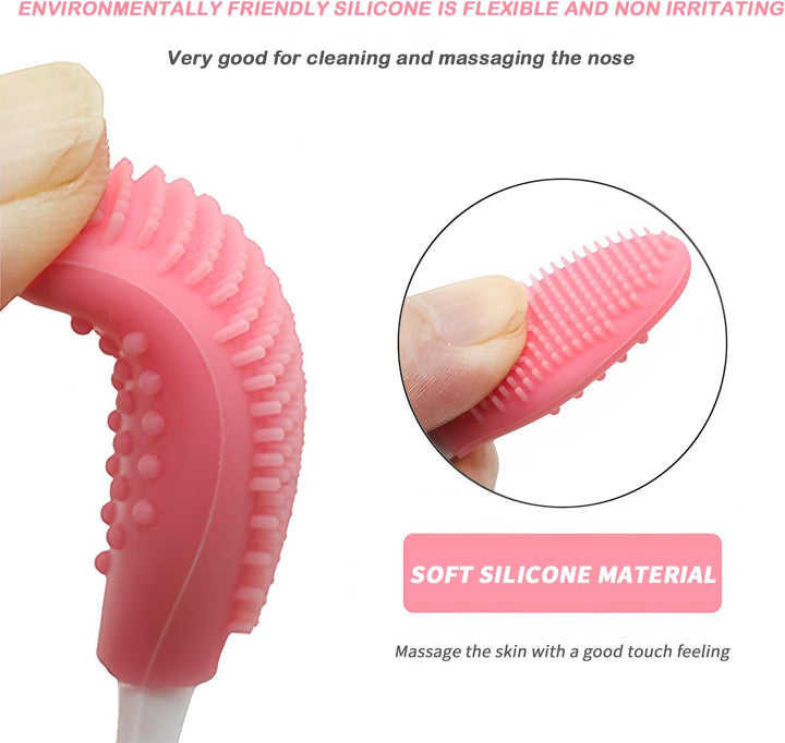 Lip Scrub Brush, Dual-Ended Lip Scrubber Exfoliator and Silicone Lip Brush Exfoliator Tool Lightening for Dark Lips Nose Scrubber Lip Mask Applicator 3PCS