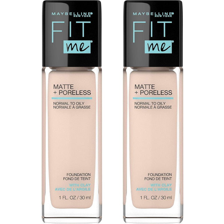 Fit Me Matte + Poreless Liquid Oil-Free Foundation Makeup, Classic Ivory, 1 Count (Packaging May Vary)