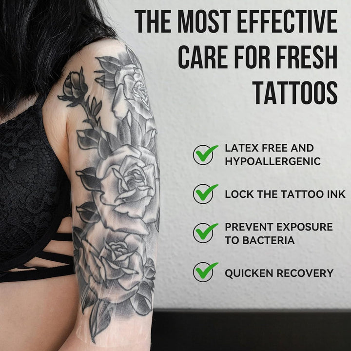 Tattoo Aftercare Second Skin Tattoo Cover up Patch - 6 Inches X 2 Yards Tattoo Wrap, Breathable, Waterproof, Transparent, Latex-Free Film, Protective Tape for Skin Recovery