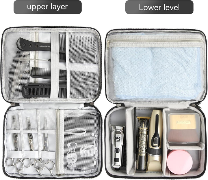 Barber Case Barber Tool Bags Barber Clipper Bag Barber Cases for Clippers and Supplies Professional Barber Accessories Kit Hair Cutting Scissors Storage Bag Shaving Kits (Black)