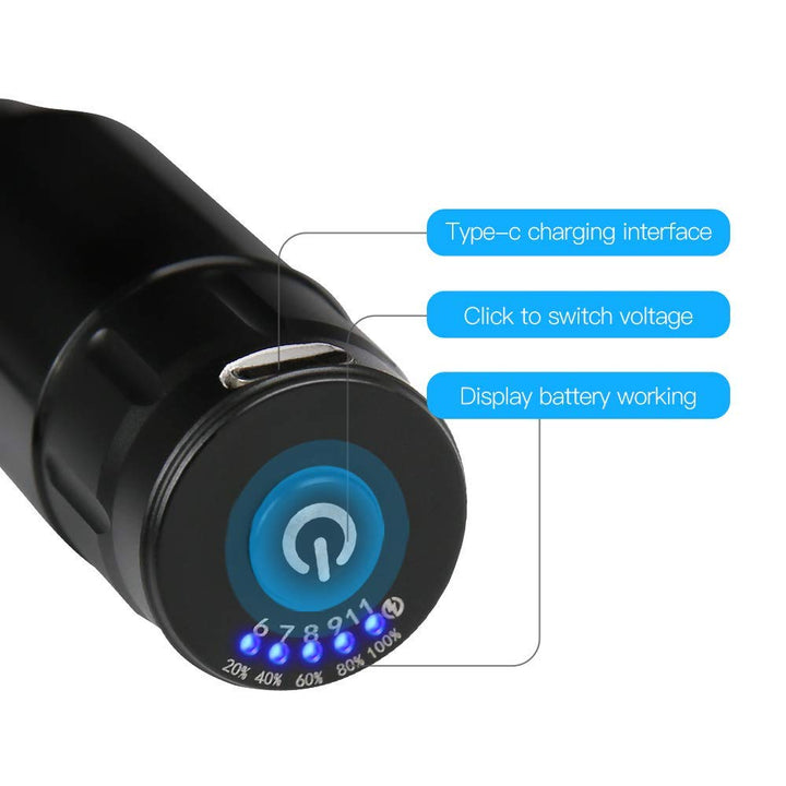 Mast Tour Cordless Tattoo Pen Machine Kit, Professional Rotary Cartridges Tattoo Gun, Replacement Tattoo Battery Power Supply QP-001