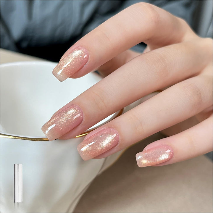 Red Cat Eye Gel Nail Polish, 16Ml Glitter Holographic Nail Polish with Magnet, Reflective Translucent UV Gel, 2907 Ruby Twilight