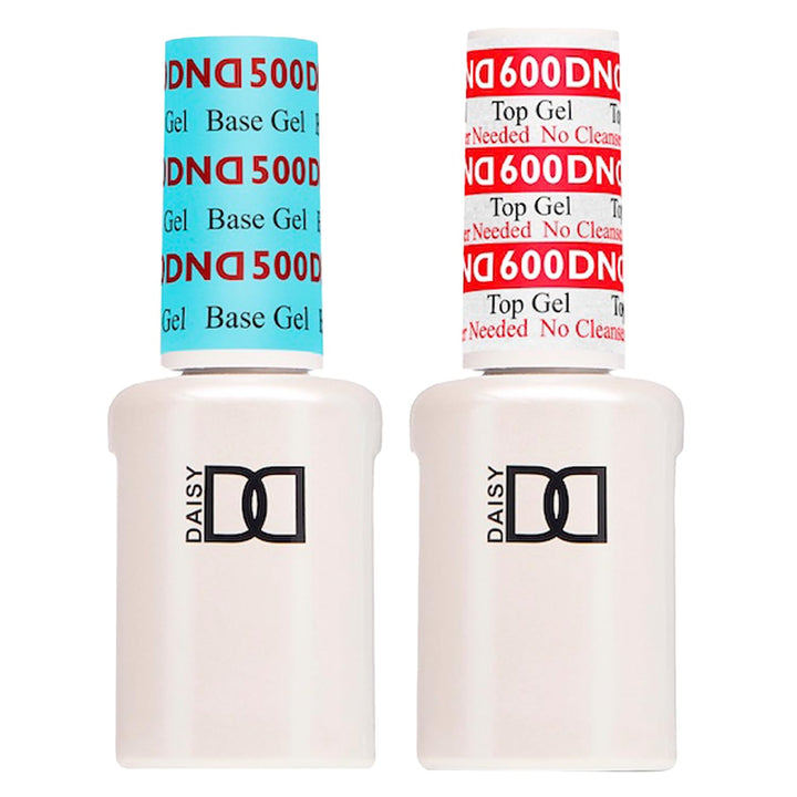 DND Base Gel and Top Gel Polish Set, UV/LED Gelbase Polish and No Cleanse Top Coat, Professional Gel Polish Duo, 0.5 Fl Oz Each