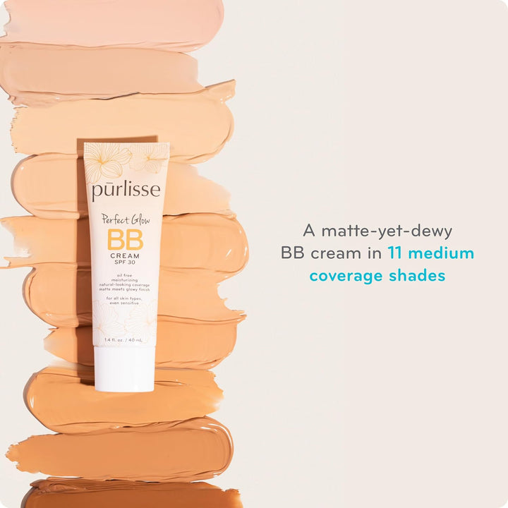 Perfect Glow BB Cream with SPF 30 - Matte Meets Dewy Finish - Enriched with Goji & Hawthorn Berry to Help Improve Skin Texture & Radiance - Light (1.4 Oz)