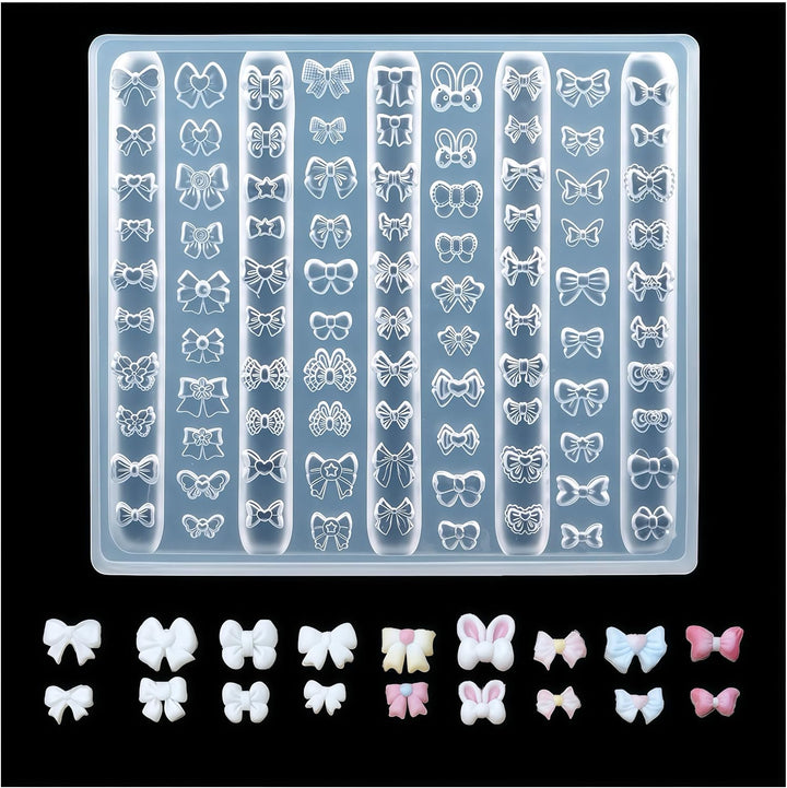 3D Nail Molds Heart, Stars, Starburst Nails Charms Design, Silicone Tool Art Y2K Decoration